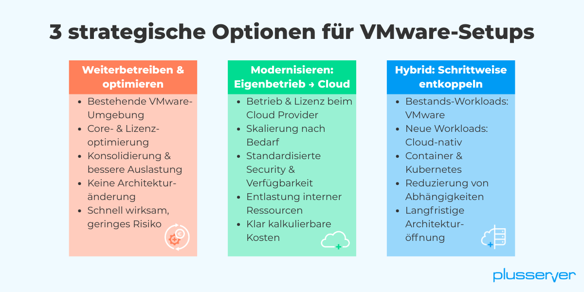 3 strategische Optionen für VMware Setups